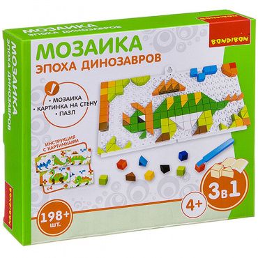 ВВ3028 Логические, развивающие игры и игрушки Bondibon Мозаика «Эпоха динозавров», 198 дет.