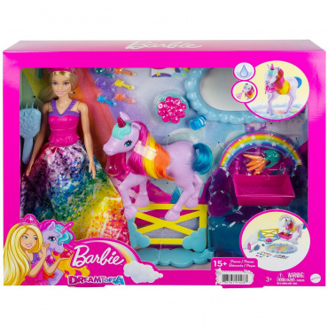 GTG01 Набор игровой Barbie Кукла и единорог серия Дримтопия