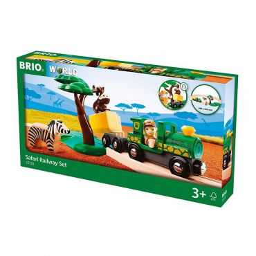 33720 BRIO Игровой набор железная дорога Сафари с мартышкой, паравозик, 17 эл.