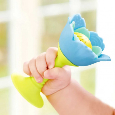 E0138_HP Погремушка "Малышам" Голубой цветок, 3в1