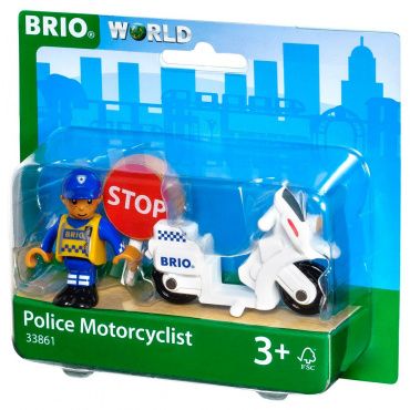 33861 BRIO Игровой набор "Полицейский мотоцикл",3 эл.,15х4х13см,кор.