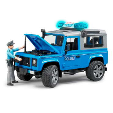 02597 Игрушка из пластмассы Внедорожник Land Rover Defender Station Wagon Полицейская с фигуркой