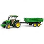 02108 Игрушка из пластмассы Трактор John Deere 5115M с прицепом