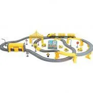 G201-001 Игрушка Железная дорога "Строительная площадка, 92 предмета", на батарейках со звуком