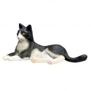 AMF1091 Игрушка. Фигурка животного "Кошка, черно-белая (лежащая)"