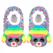 95535 Тапочки-носки детские с пайетками Пудель Rainbow серии TY Fashion размер M (20,6 см)