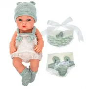 Т22493 1toy PREMIUM Пупс в голуб.одежде 30 см, с 2-мя предметами одежды