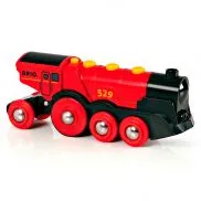 33592 BRIO Игрушка Локомотив красный эл.,движение вперед-назад,свет,звук,свобод.движение, 14х4х5см