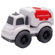FT0278078 Игрушка. Эко-машинка 10 см, скорая помощь, белая , Funky Toys