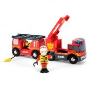 33811 BRIO Игрушка. Пожарная машина, свет, звук, выдвижная лестница, закруч шланг