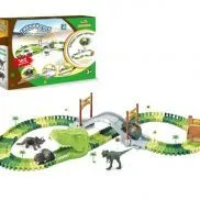 Т20859 Гибкий трек "Динопарк" 165 дет, динотуннель, ворота, мост, 2 динозавра(16,14см.), диномашинка