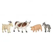 AMF1111 Набор животных фермы: козел, овца, осел, корова