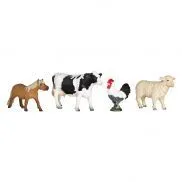 AMF1110 Набор животных фермы: петух, овца, пони, корова