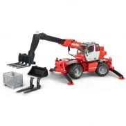 02129 Игрушка из пластмассы Погрузчик колесный Manitou MRT 2150 с телескопическим ковшом