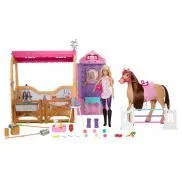 HXJ44 Игровой набор Barbie "Конюшня с куклой и лошадью"