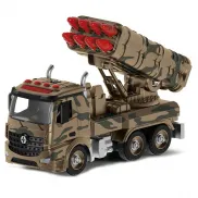 FT61168 Игрушка Военная машина-конструктор с ракетной установкой фрикц. св. зв. 1:12 28см Funky toys