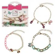 Т24606 Lukky Fashion наб.из 3 браслетов-цепочек микс пластика и металла с подвесками металл+эмаль Гл